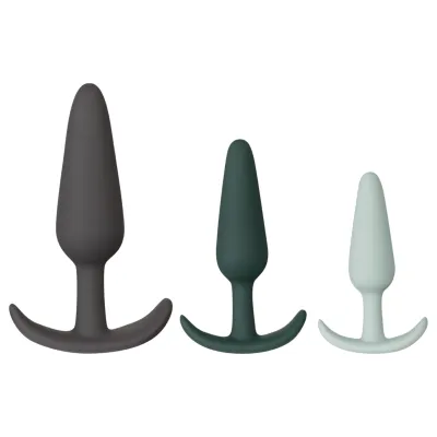 Amaysin - szilikon anál plug szett (fekete és zöld) - 3 db: 7 866 Ft