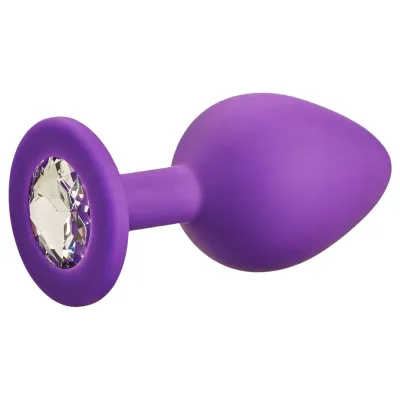 Baseks - kristályköves szilikon anál plug (lila) - 8 cm: 4 323 Ft