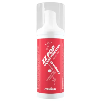 Crushious ZZ Pop - csókolható folyékony vibrátor eper (30ml)