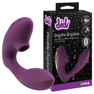 DiDi Double Orgasm - léghullámos csiklóizgató és G-pont vibrátor (lila): 16 528 Ft