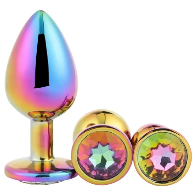 Dreamtoys Gleaming Love - drágaköves anál plug szett (többszínű): 15 740 Ft