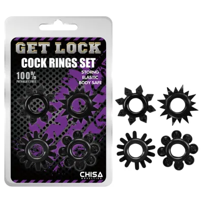 Get Lock - péniszgyűrű szett (fekete): 2 354 Ft