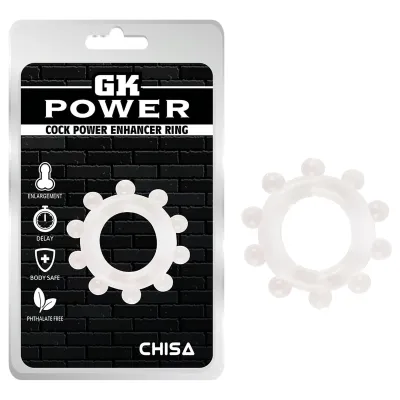 GK Power Cock Power Enhancer - fogaskerék péniszgyűrű (áttetsző): 1 567 Ft