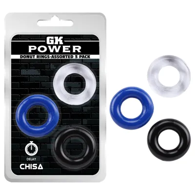 GK Power Donut Rings - péniszgyűrű szett (vegyes színű) - 3 db: 1 567 Ft