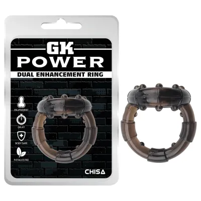 GK Power Dual Enhancement - dupla pénisz- és heregyűrű (fekete): 2 354 Ft
