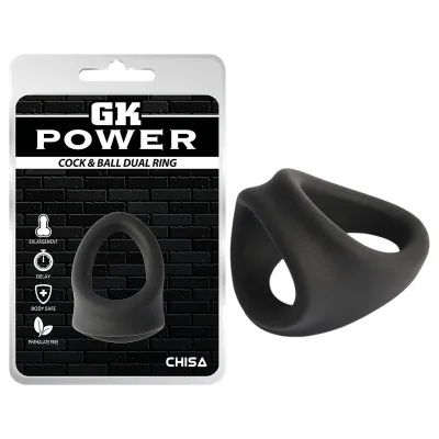 GK Power - dupla pénisz- és heregyűrű (fekete): 2 354 Ft