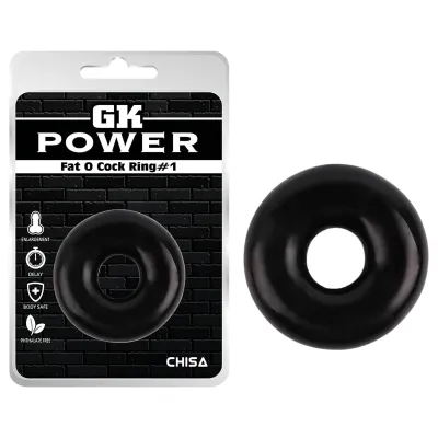 GK Power Fat O #1 - vastag péniszgyűrű (fekete): 3 142 Ft