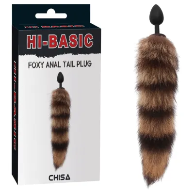 Hi-Basic Foxy - rókafarkas szilikon anál plug (barna): 3 929 Ft
