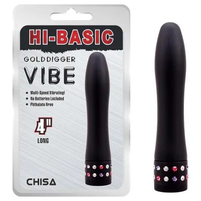 Hi-Basic Gold Digger - mini rúdvibrátor (fekete): 3 142 Ft