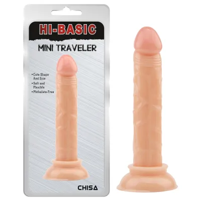 Hi-Basic Mini Traveler - tapadókorongos mini dildó (testszínű) - 14 cm: 2 354 Ft