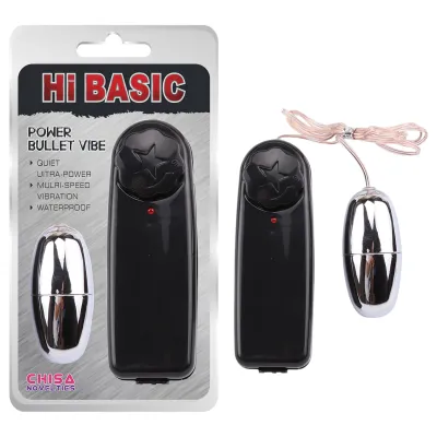 Hi-Basic Power Bullet - vezetékes vibrációs tojás (ezüst): 2 354 Ft