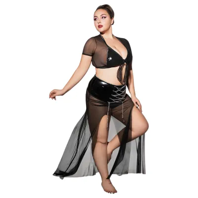JSY 065 - babydoll szett (fekete / Plus Size): 14 953 Ft