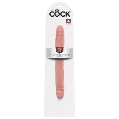 King Cock 12 Slim - élethű dupla dildó (31cm) - natúr: 12 197 Ft