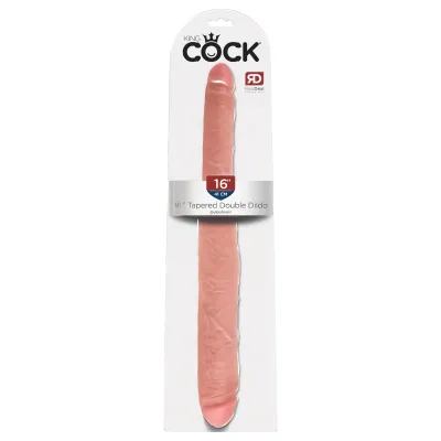 King Cock 16 Tapered - élethű dupla dildó (41cm) - natúr: 14 953 Ft