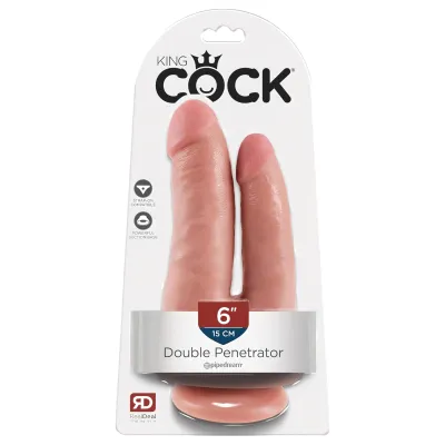 King Cock Double Penetrator - élethű dupla dildó (natúr): 14 795 Ft