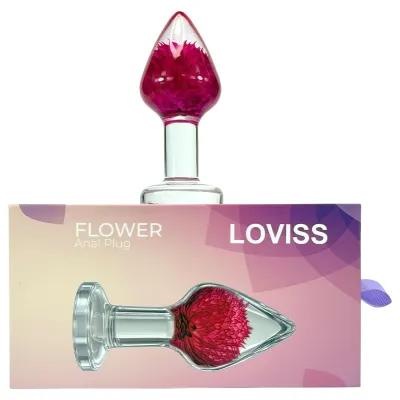 LOVISS Flower - anál <strong>plug</strong> - bíborka (átlátszó): 14 953 Ft
