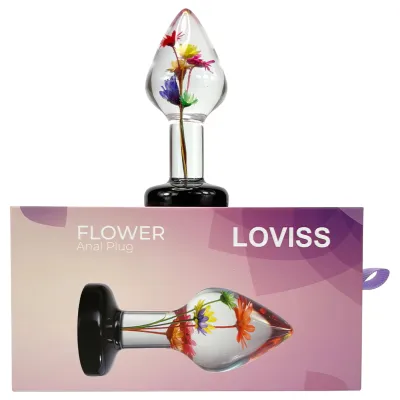 LOVISS Flower - virágmintás anál <strong>plug</strong> (átlátszó): 14 953 Ft