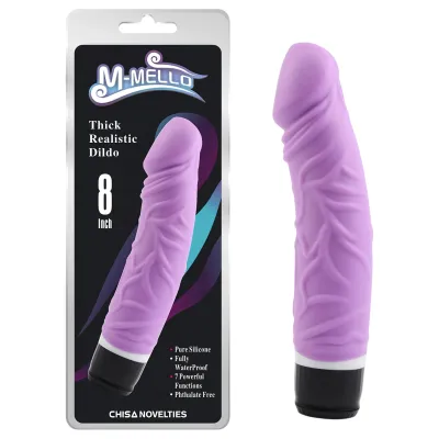 M-Mello Thick Realistic - vastag élethű vibrátor (lila) - 19,5 cm: 7 079 Ft