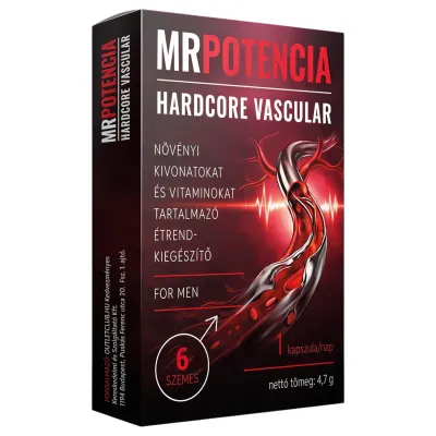 MrPotencia Hardcore Vascular - étrend kiegészítő kapszula férfiaknak (6 db): 11 803 Ft
