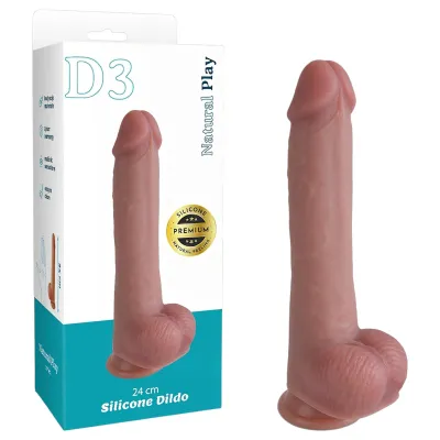Natural Play - szilikon dildó 24 cm (testszínű): 11 803 Ft