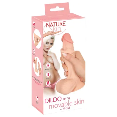 Nature Skin - dildó bőrrel - 19cm (natúr): 14 638 Ft