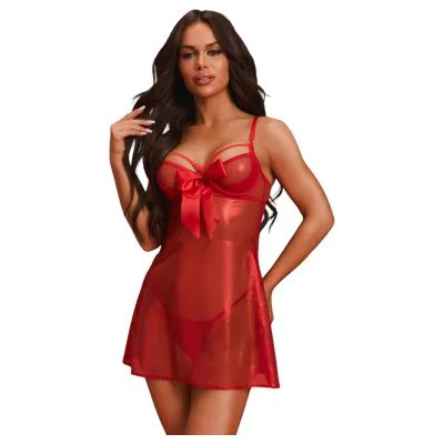 Obsessive Gifty - babydoll és tanga szett (piros): 18 102 Ft