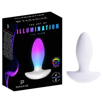 Paradise Illumination - világító vibrációs anál plug (fehér): 32 276 Ft