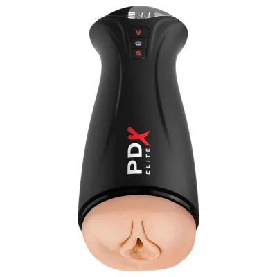 PDX Elite - szívó, rezgő maszturbátor (fekete): 48 024 Ft