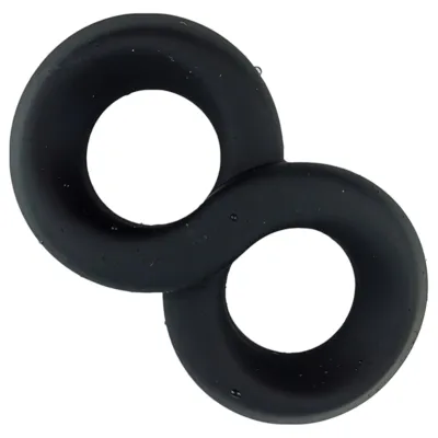 Pulselock Taur - dupla pénisz- és heregyűrű (fekete) - 20mm