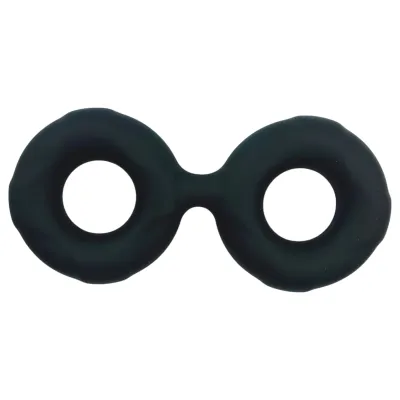 Pulselock Taur - dupla pénisz- és heregyűrű (fekete) - 25mm