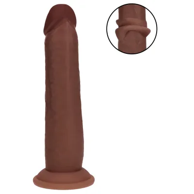 RealRock - dupla sűrűségű élethű dildó (barna) - 20,5 cm: 14 953 Ft