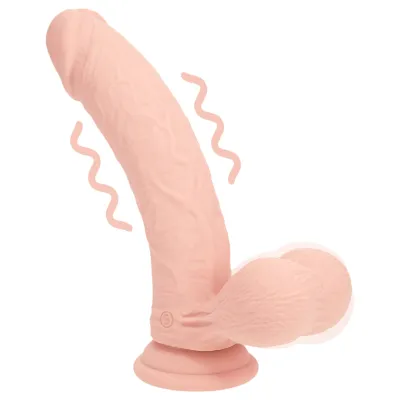 RealRock - dupla sűrűségű élethű vibrátor (testszínű) - 18 cm: 20 465 Ft