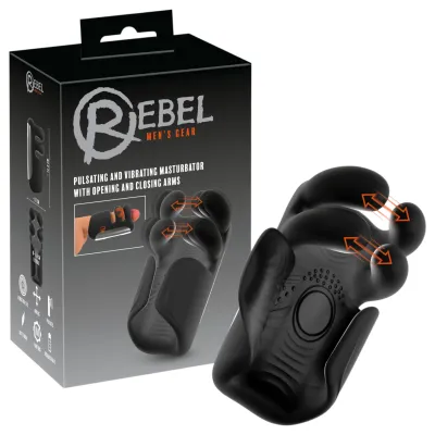 Rebel - lüktető, vibrációs maszturbátor (fekete)