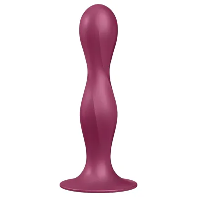 Satisfyer Double Ball-R - tapadókorongos súlyozott dildó (piros): 9 756 Ft