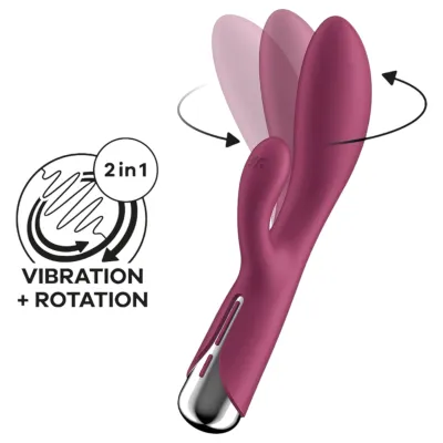 Satisfyer Spinning Rabbit 1 - forgó csiklókaros vibrátor (piros): 15 740 Ft