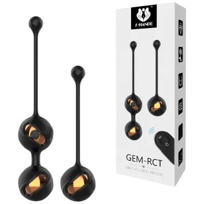 SexHD - távirányítós vibrációs gésagolyó szett (fekete)