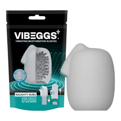 VIBEGGS Naughty Nubs - vibrációs tojás maszturbátor (fehér): 4 953 Ft
