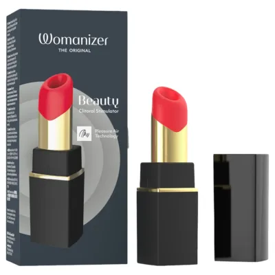 Womanizer Beauty - rúzs alakú léghullámos csiklóizgató (fekete): 29 913 Ft
