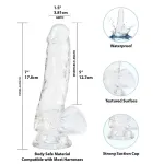 Addiction Crystal - tapadókorongos dildó (átlátszó) - 18 cm