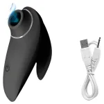 AlvUp - léghullámos csikló izgató vibrátor (fekete)