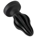 ANOS - bordázott puha butt plug - 7cm (fekete)