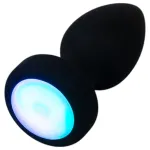 ANOS - világító, vibrációs anál plug (fekete)
