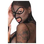 Bad Kitty - BDSM áttetsző necc szett korbáccsal (fekete)