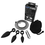 Bathmate Anal Training Plugs Vibe - vibrációs anál plug szett (fekete)