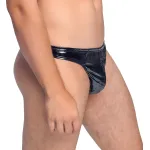 Black Level - klasszikus, lakk férfi tanga (fekete)