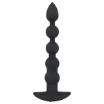 Black Velvets - akkus 5 gyöngyös anál vibrátor (fekete)