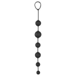 Black Velvets - 6 gyöngyös anál dildó (fekete)