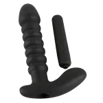 Black Velvets redős vibrátor - közepes (fekete)