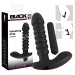 Black Velvets redős vibrátor - közepes (fekete)