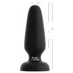 Black Velvets - tapadókorongos szilikon anál plug (fekete) - L